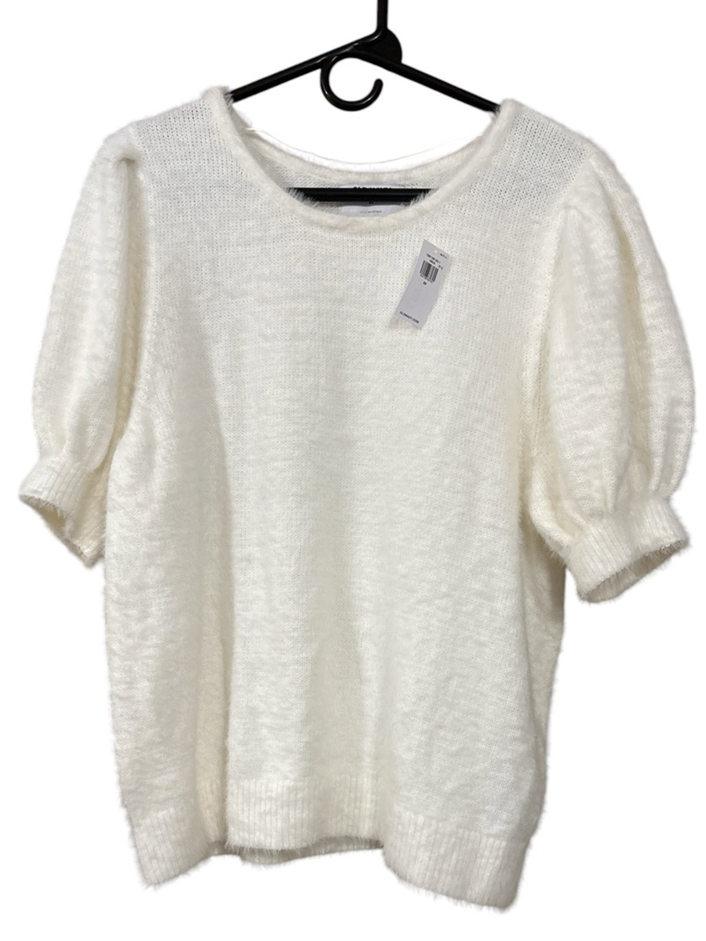 Old Navy Cream Fuzzy Knit Pullover